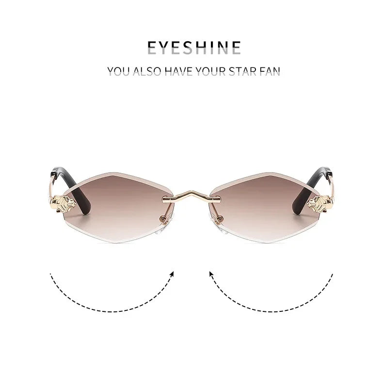 Lunettes de Soleil Polygonales Dorées — Femme, Style Vintage, Protection UV400
